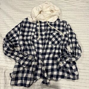 Flannel Hoodie 💙🤍